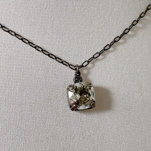 Catherine Popesco La Vie Parisienne Silver Cushion Swarovski Crystal Necklace